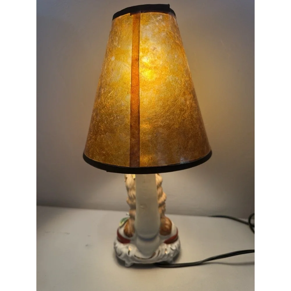 Vintage Japanese Hand Painted Porcelain‎ Bust Of A Woman Lamp Boudoir